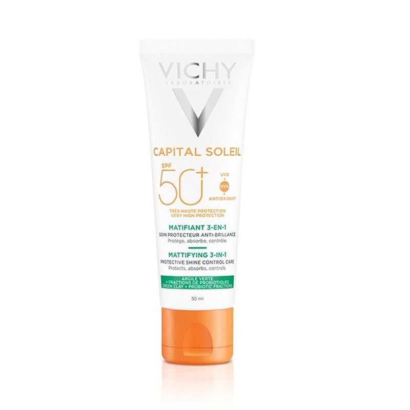 Kem Chống Nắng Kiềm Dầu Chống Ô Nhiễm Và Bụi Mịn Vichy Capital Soleil Mattifying 3-In-1 SPF50+ 50ml