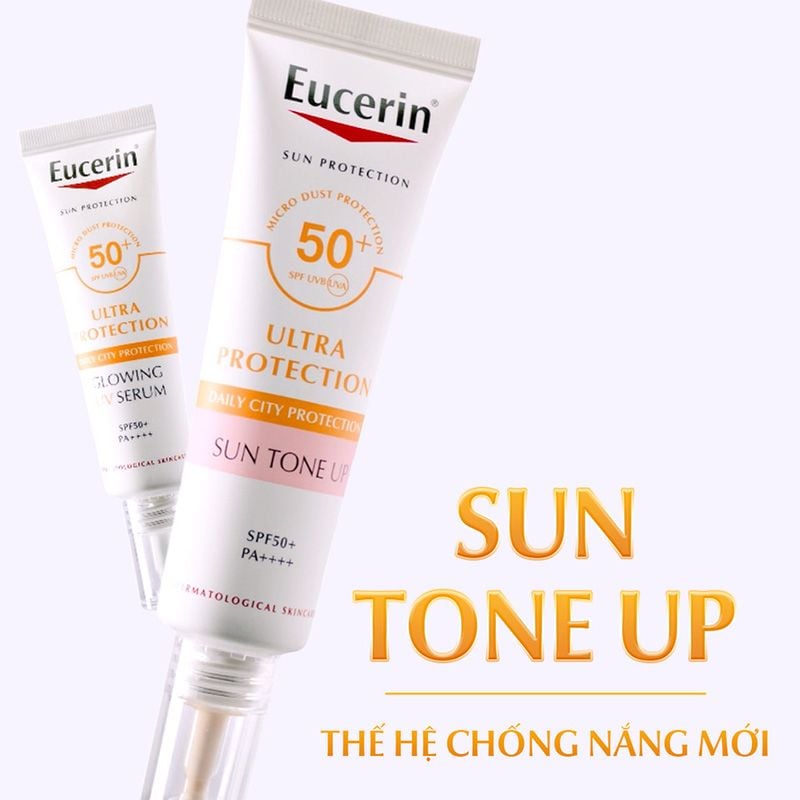 Tinh Chất Chống Nắng Eucerin Nâng Tông & Hỗ Trợ Dưỡng Sáng Da Ultra Protection Sun Tone Up SPF50+ PA++++ 30ml