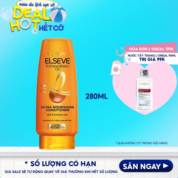 Dầu Xả Giúp Tóc Suôn Mượt Chiết Xuất Tinh Dầu Hoa L'oreal Elseve Extraordinary Oil Ultra Nourishing Conditioner 280ml