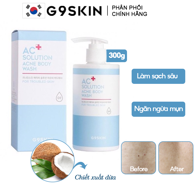 Sữa Tắm Dành Cho Da Mụn G9Skin AC Solution Acne Body Wash 300g