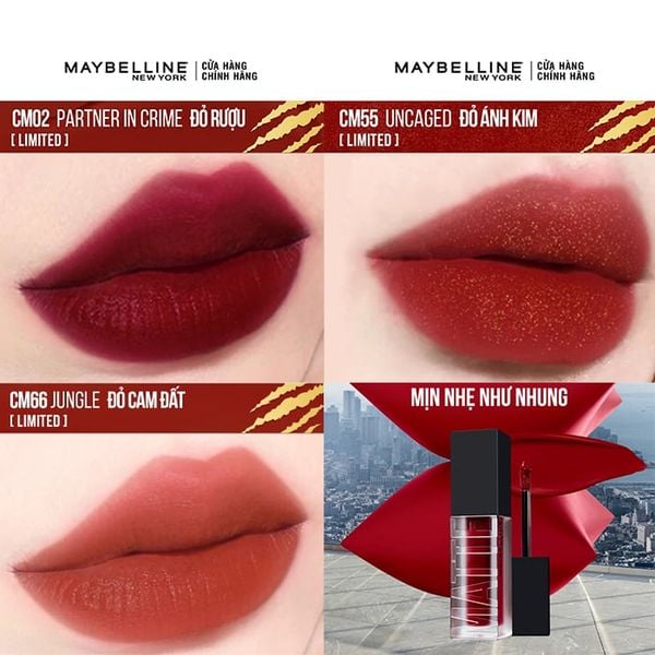  [Phiên Bản Giới Hạn] Son Kem Maybelline Mịn Lì Như Nhung Cushion Mattes New York Limited 6.4ml - CM55 - ĐỎ ÁNH KIM 