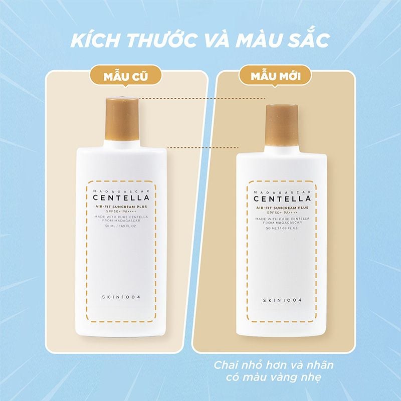 Kem Chống Nắng Skin1004 Lành Tính Dành Cho Da Nhạy Cảm Madagascar Centella Air-Fit Suncream Plus SPF50+ PA++++ 50ml