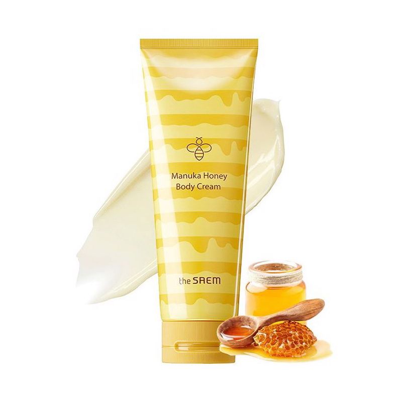 Kem Dưỡng Thể The Saem Trắng Da, Cấp Ẩm, Giúp Da Mềm Mịn, Chiết Xuất Mật Ong Care Plus Manuka Honey Body Cream 230ml