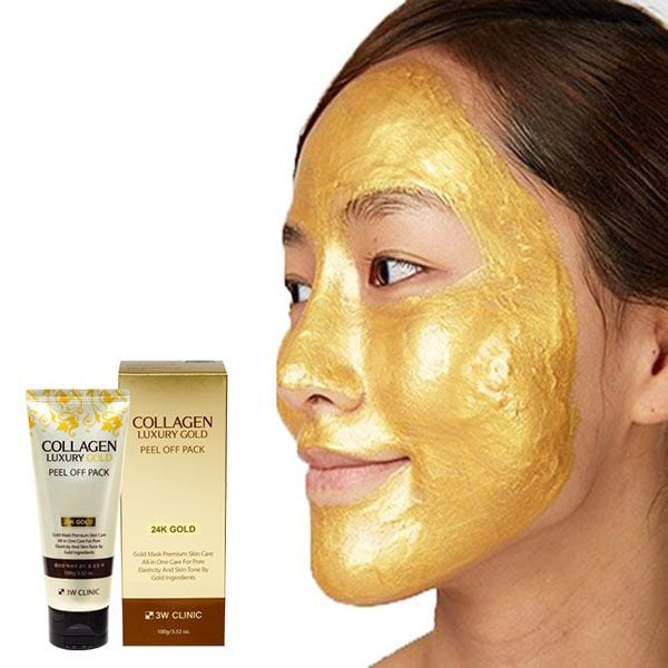 Mặt Nạ Lột 3W Clinic Tẩy Da Chết, Hỗ Trợ Thanh Lọc Da Collagen & Luxury Gold Peel Off Pack 100g