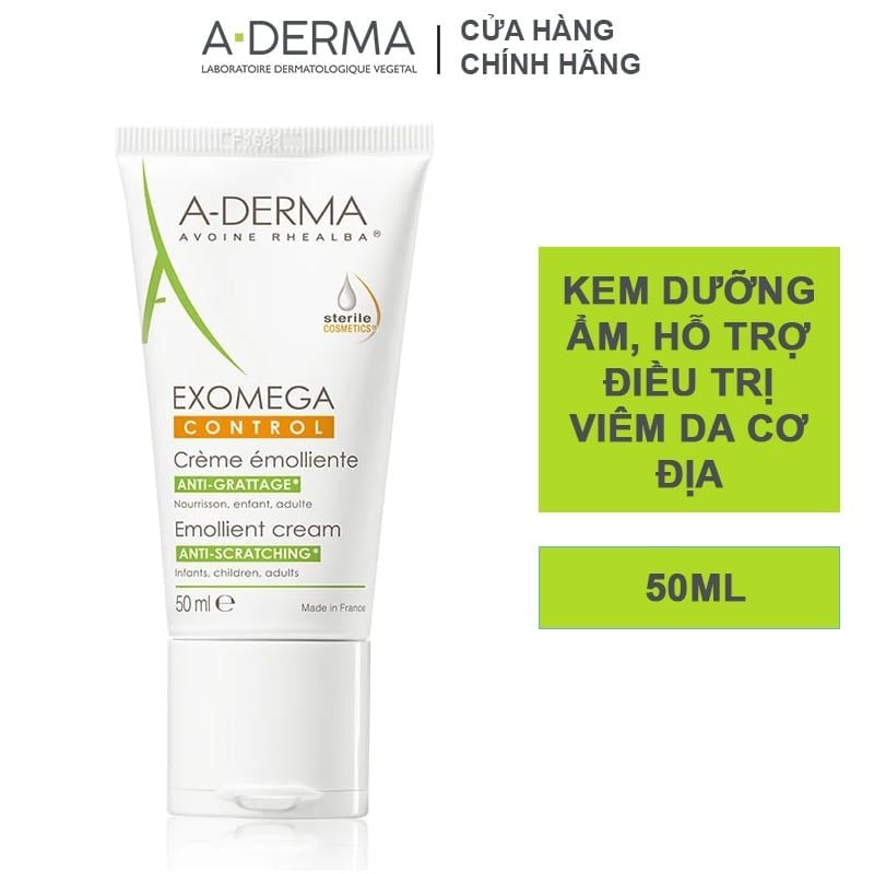 Kem Dưỡng Ẩm Chuyên Biệt Dành Cho Da Khô, Viêm Da Cơ Địa A-Derma Exomega Control Emollient Cream 50ml