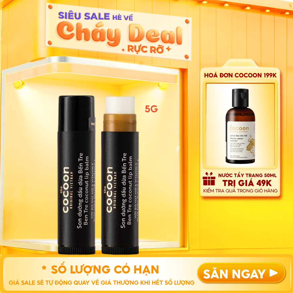 Son Dưỡng Môi Cocoon Chiết Xuất Dầu Dừa Bến Tre Ben Tre Coconut Lip Balm