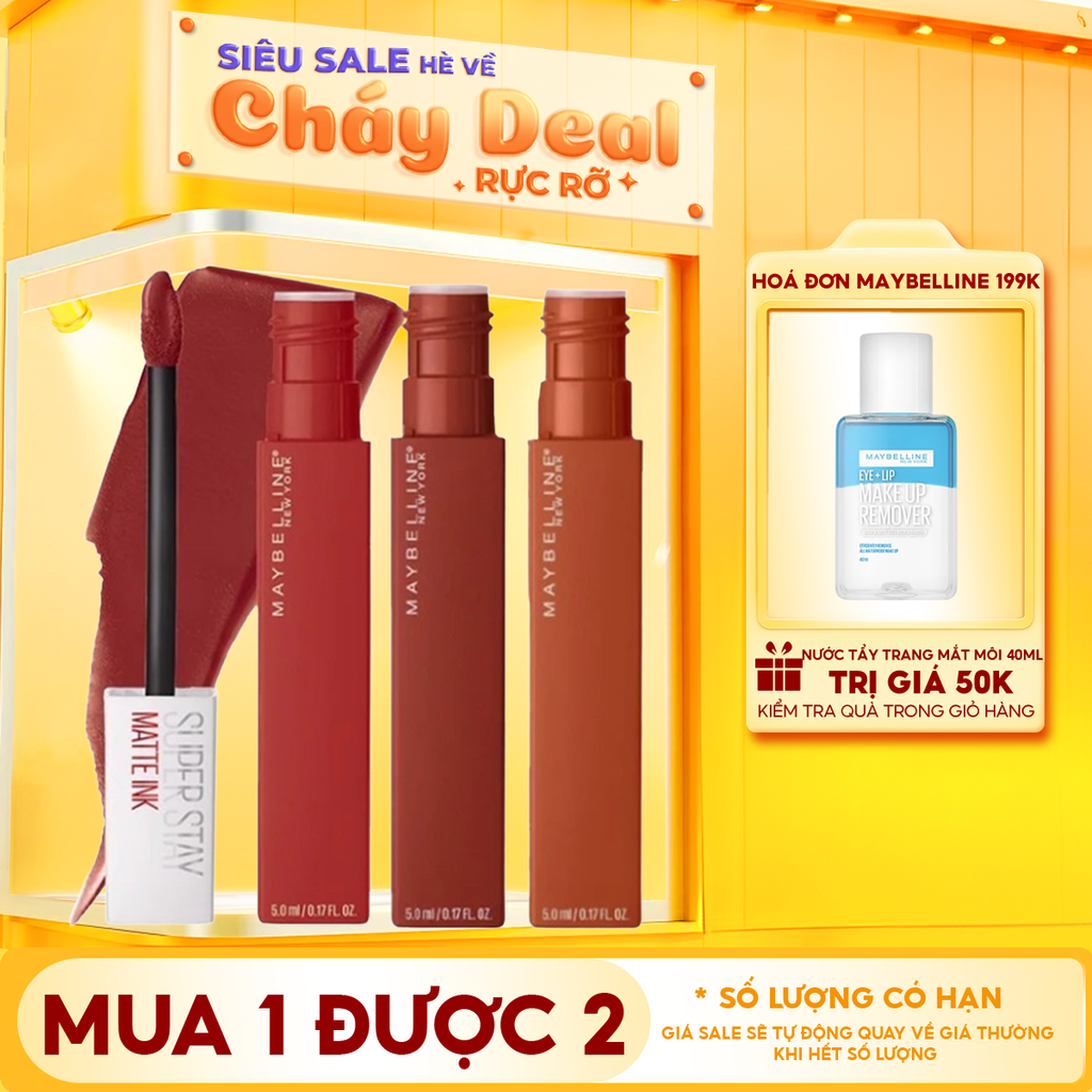Son Kem Lì Maybelline Lên Màu Chuẩn, Lâu Trôi New York Superstay Matte Ink City Edition 5ml