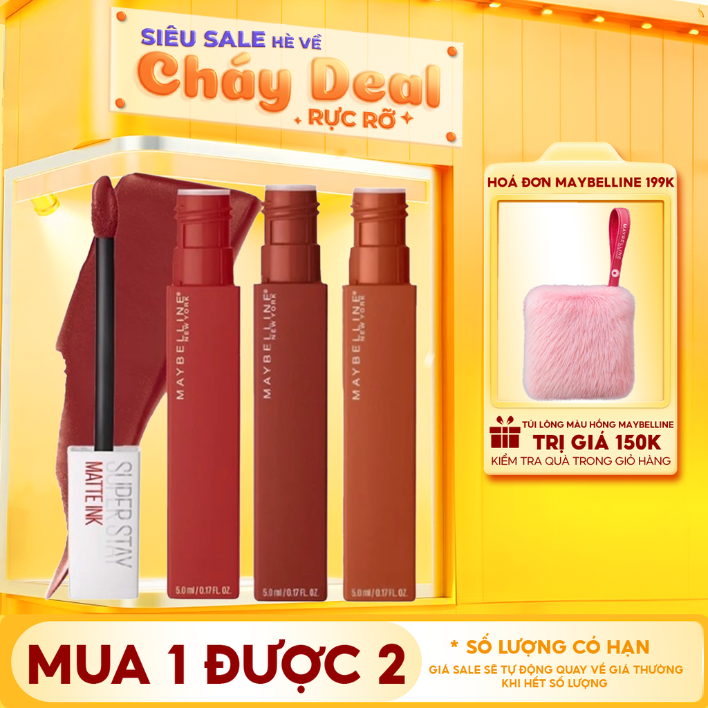 Son Kem Lì Maybelline Lên Màu Chuẩn, Lâu Trôi New York Superstay Matte Ink City Edition 5ml