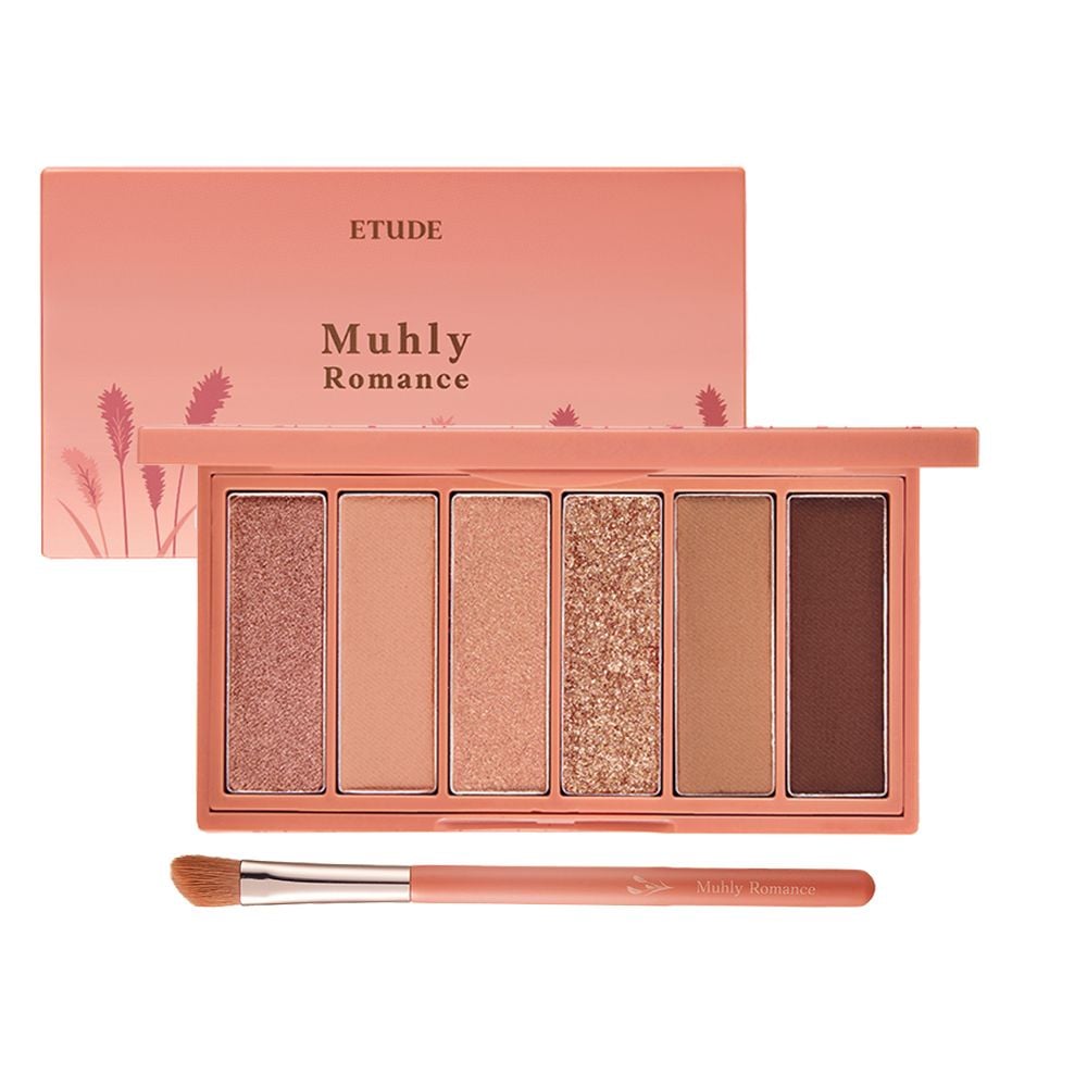 [2 Items] Bảng Phấn Mắt 6 Màu Ngọt Ngào Kèm Cọ Tiện Dụng Etude House Muhly Romance Special Kit