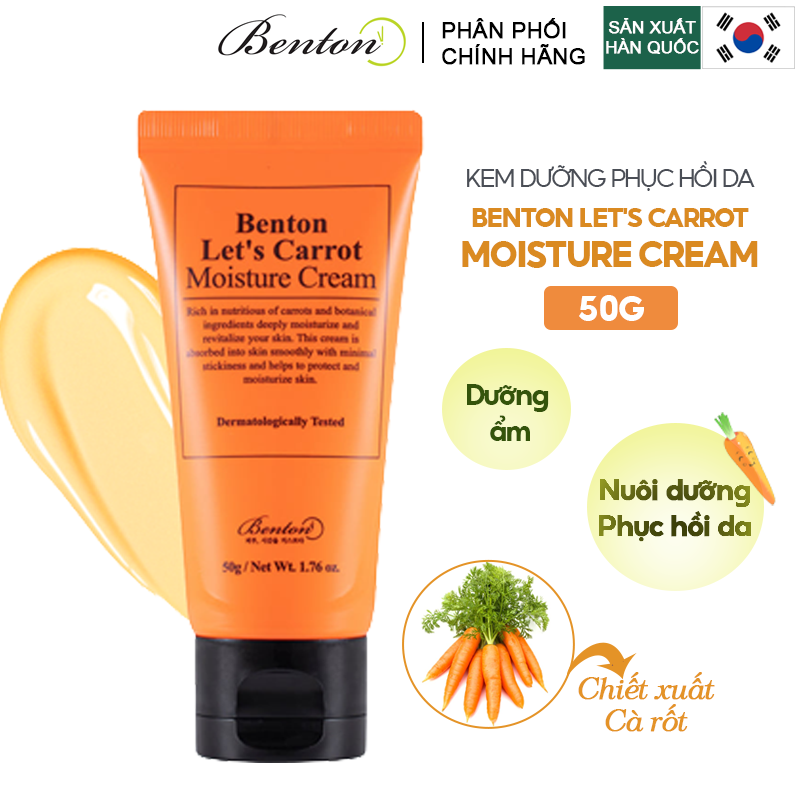 Kem Dưỡng Phục Hồi Da Chiết Xuất Cà Rốt Benton Let's Carrot Moisture Cream 50g