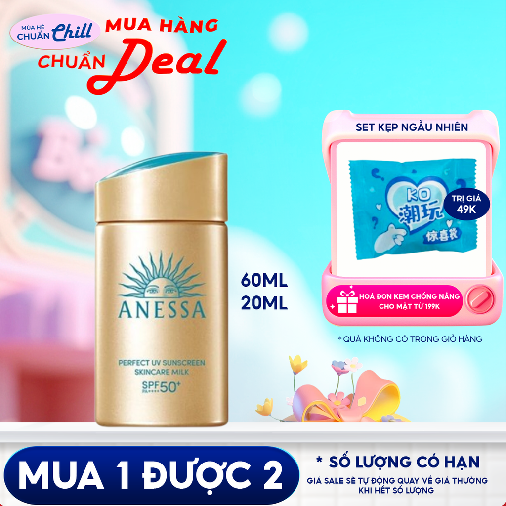 Kem Chống Nắng Dạng Sữa Chống Trôi Anessa Perfect UV Sunscreen Skincare Milk SPF50+/PA++++