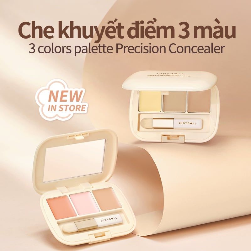 Bảng Che Khuyết Điểm 3 Ô Judydoll Three-Color Concealer Palette 2.7g