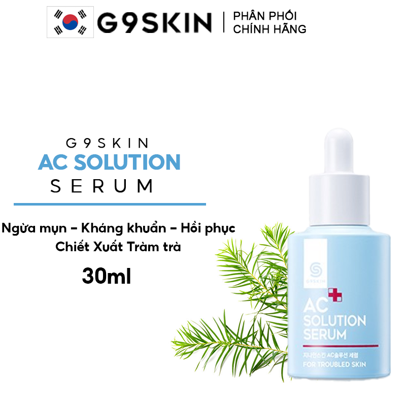 Serum G9Skin Tinh Chất Hỗ Trợ Giảm Mụn Chiết Xuất Tràm Trà G9Skin AC Solution Serum 30ml