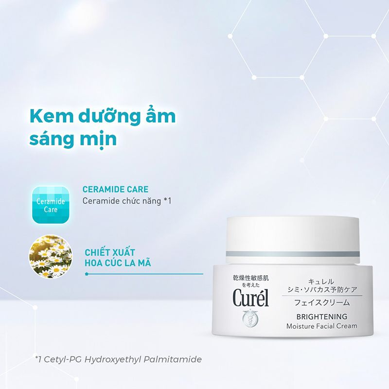 Kem Dưỡng Cấp Ẩm, Hỗ Trợ Sáng Da Curél Brightening Moisture Facial Cream 40g