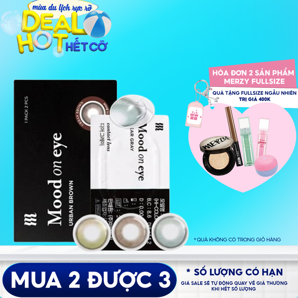 Kính Áp Tròng, Lens Mắt Màu Tự Nhiên, Cao Cấp Hàn Quốc Merzy Mood On Eye Contact Lens