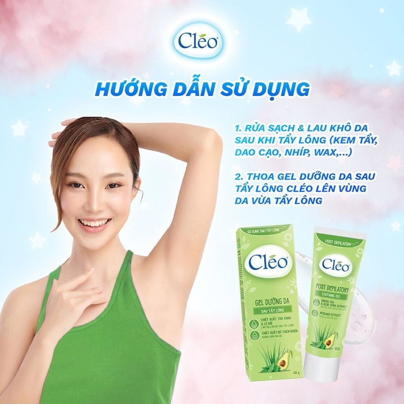 Gel Dưỡng Ẩm, Làm Dịu Da Sau Tẩy Lông CLEO Post Depilatory Soothing Gel 50g