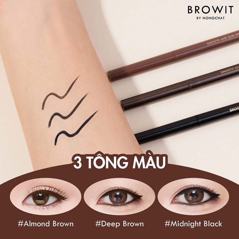 Kẻ Viền Mắt Trong Dạng Sáp, Chống Nước, Sắc Nét Browit Smooth and Slim Inner Eyeliner 0.1g