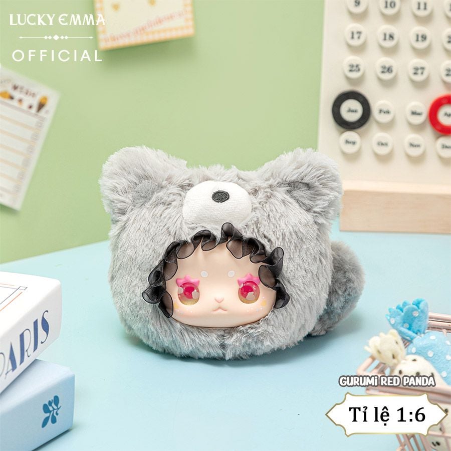 Móc Khóa Gấu Bông Lucky Emma RUA RUA ZOO Vinyl Face Plush Keychain Blind Box - MJ-000085 (1 box ngẫu nhiên)