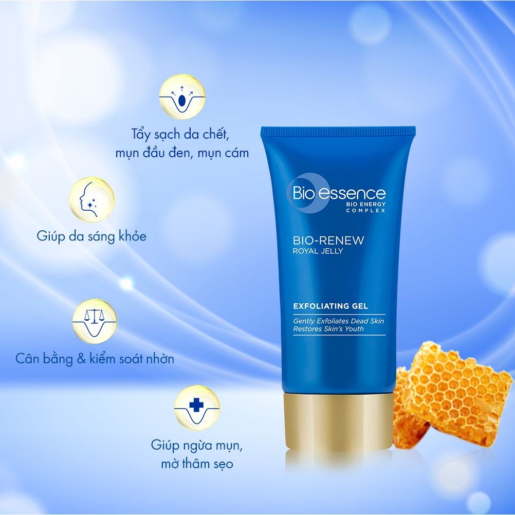 Gel Tẩy Tế Bào Chết Bio-essence Chiết Xuất Ong Chúa Bio-Renew Exfoliating Gel 60g