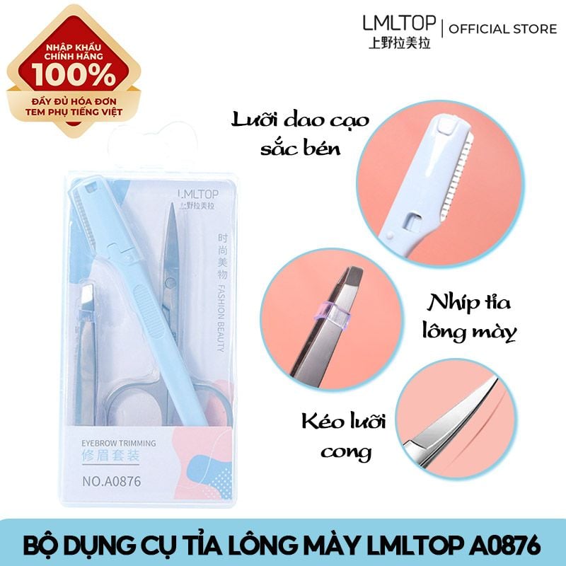 [NHẬP KHẨU][Set 3 Món] Bộ Dụng Cụ Tỉa Lông Mày Tiện lợi LMLTOP A0876 (Màu ngẫu nhiên)