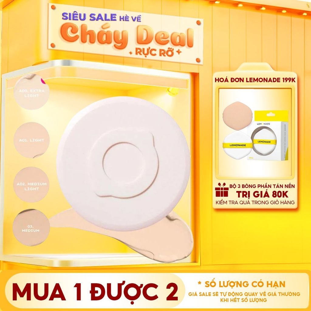 Phấn Nước Kiềm Dầu, Che Phủ Tốt Lemonade Supper Matte Cushion SPF50+/PA+++ 15g