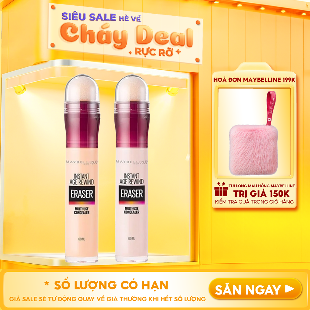 Bút Che Khuyết Điểm Maybelline Đa Năng Che Phủ Hoàn Hảo Instant Age Rewind Eraser Multi-Use Concealer SPF 30 6ml