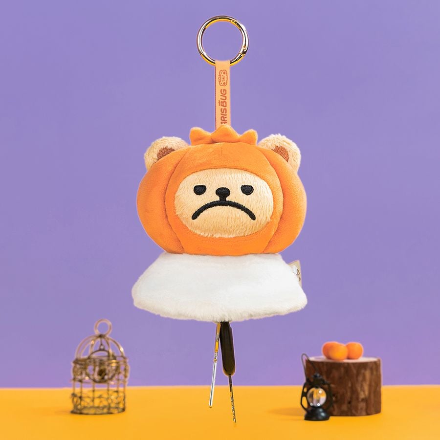 Móc Khóa Gấu Bông BearisBug Plush Retractable Keychain Cover – Pumpkin Monster - Q423