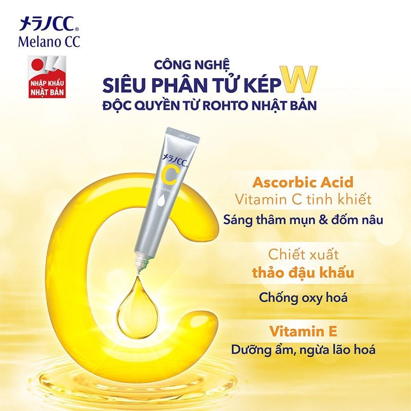 Tinh Chất Melano CC Hỗ Trợ Dưỡng Sáng Da, Mờ Thâm Nám Whitening Essence 20ml