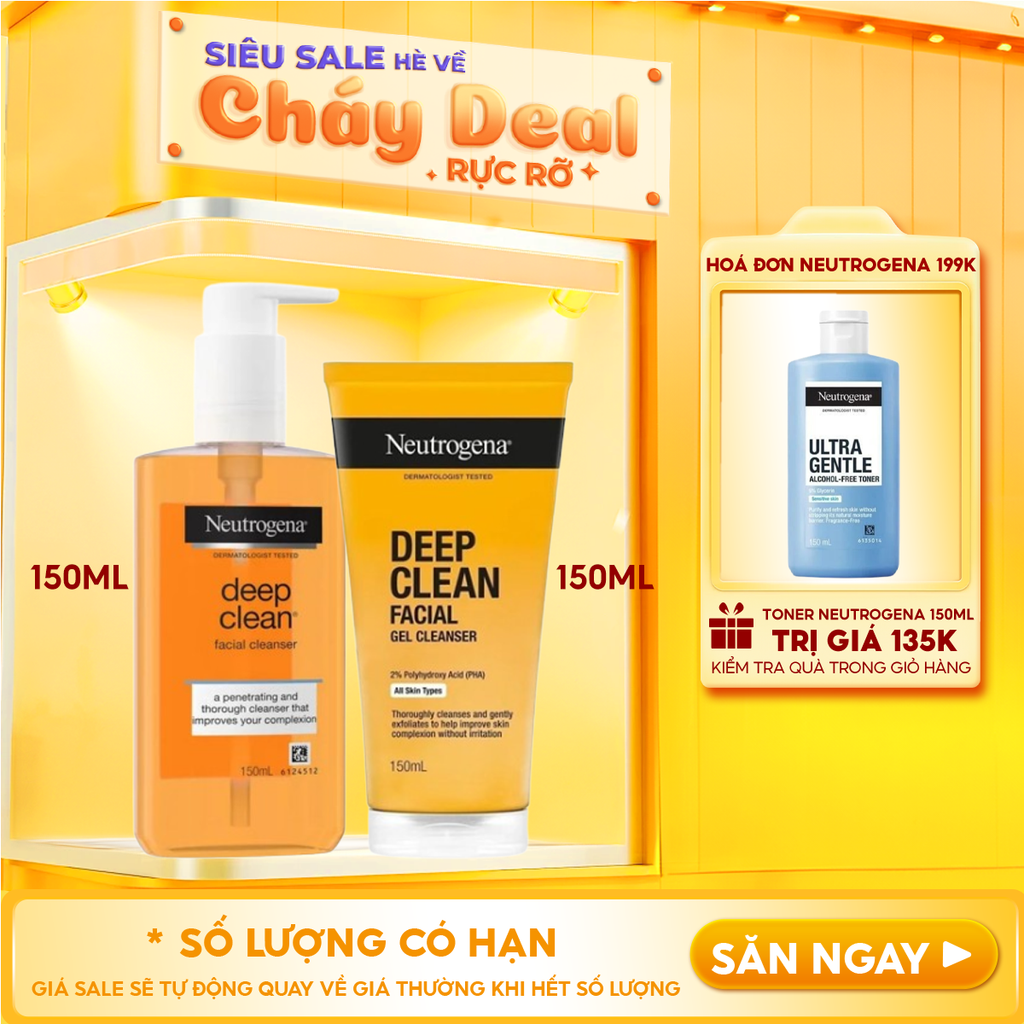 Sữa Rửa Mặt Neutrogena Làm Sạch Sâu Dạng Gel Deep Clean Facial Cleanser