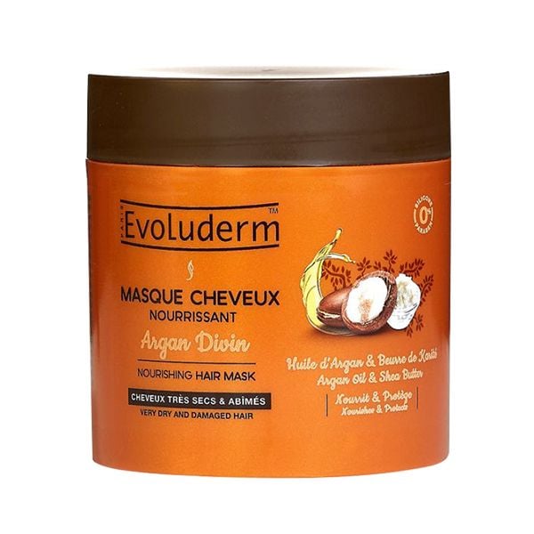 [500ml] Kem Ủ Tóc Dành Cho Tóc Khô Xơ, Hư Tổn Evoluderm Argan Divin Nourishing Hair Mask