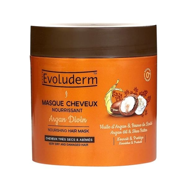  [500ml] Kem Ủ Tóc Evoluderm Dành Cho Tóc Khô Xơ, Hư Tổn Argan Divin Nourishing Hair Mask 