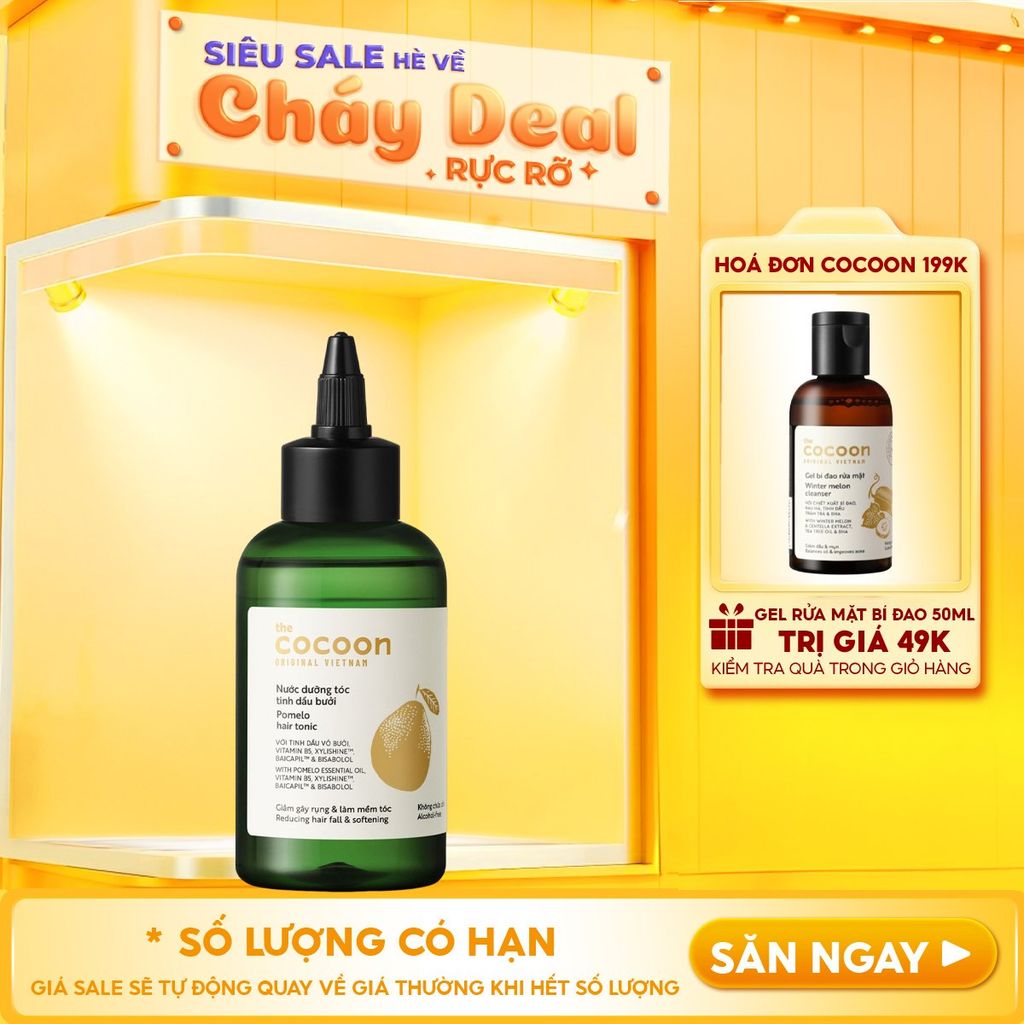 Nước Dưỡng Tóc Cocoon Hỗ Trợ Giảm Gãy Rụng Và Làm Mềm Tóc Tinh Dầu Bưởi Pomelo Hair Tonic