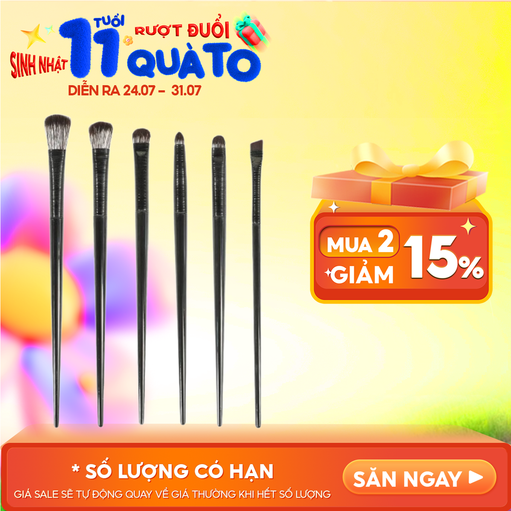 [NHẬP KHẨU] Bộ Cọ Trang Điểm Mắt 6 Cây TOOLA - TLA019