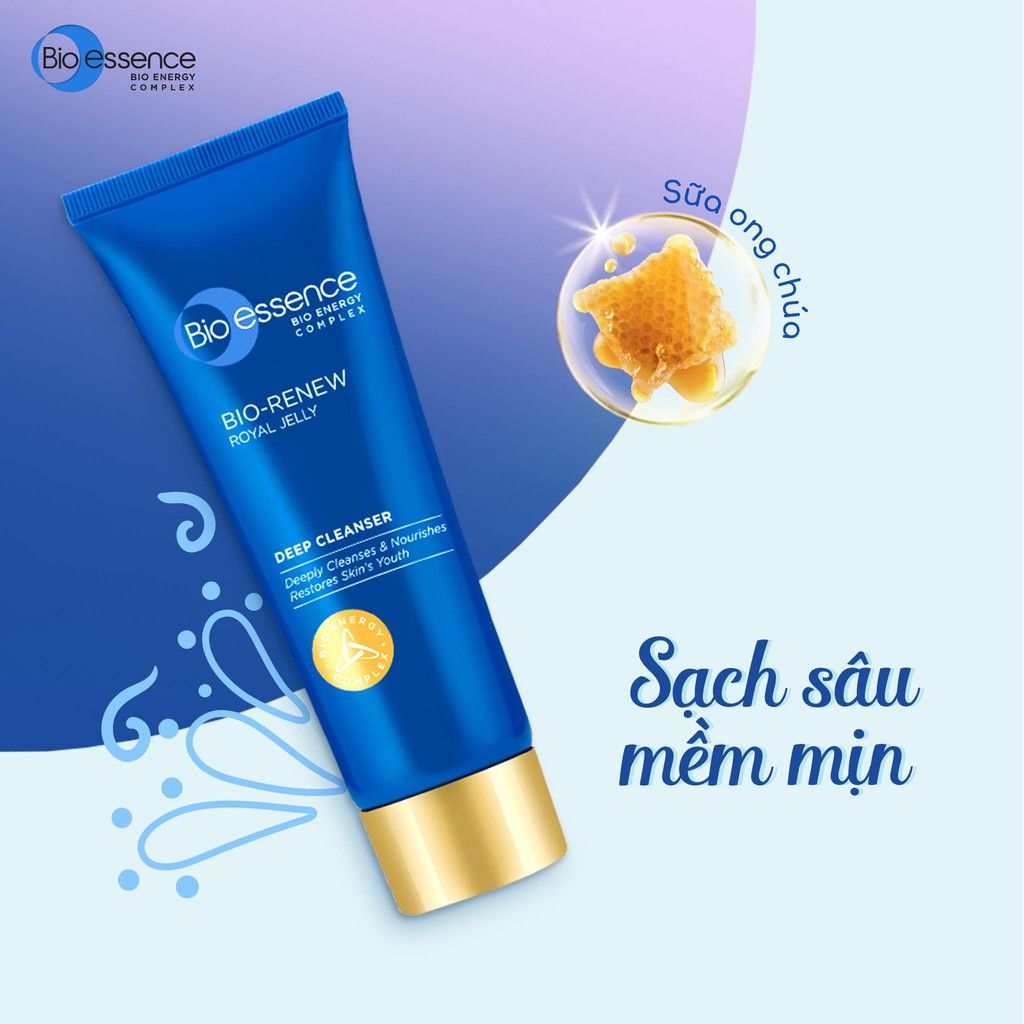 Sữa Rửa Mặt Bio-essence Dưỡng Ẩm Dành Cho Da Khô Bio-Renew Deep Cleanser 100g