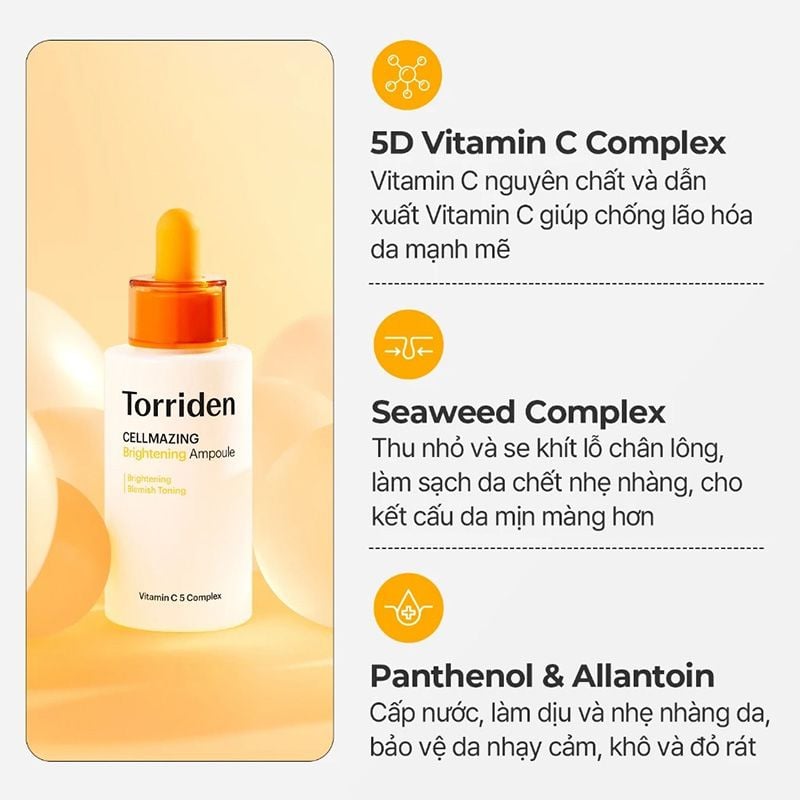 Tinh Chất Torriden Vitamic C Sáng Mịn Da Cellmazing Brightening Ampoule 30ml