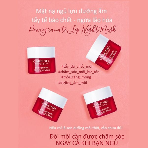 [3 mùi] Mặt Nạ Ngủ Môi Hàn Quốc Dưỡng Ẩm, Loại Bỏ Da Chết Cho Môi Carenel Lip Night Mask 5g