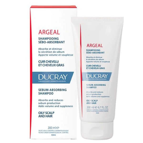 Dầu Gội Ducray Dành Cho Tóc Và Da Đầu Nhờn Argeal Sebum-Absorbing Shampoo 200ml 