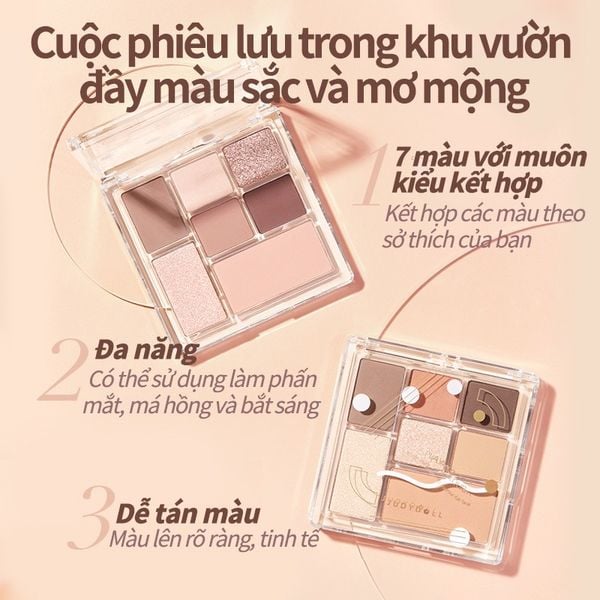  Bảng Phấn Mắt 7 Ô Màu Judydoll All-In-One Palette For Your Full Face 8.5g 