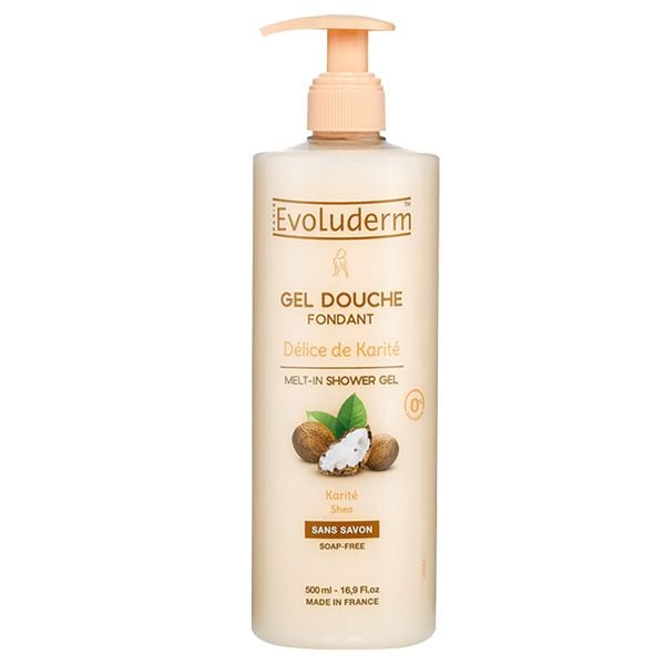  [500ml] Sữa Tắm Evoluderm Tinh Dầu Bơ Hạt Mỡ Delice De Karite Melt-in Shower Gel 