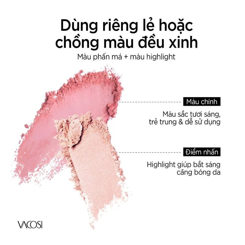 Phấn Má Hồng Và Bắt Sáng Vacosi Flaso Blush Set 8.3g