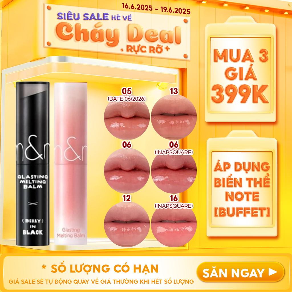 [VE-EASY] Son Dưỡng Dạng Thỏi Có Màu Thuần Chay Dưỡng Ẩm Mềm Môi Romand Glasting Melting Balm