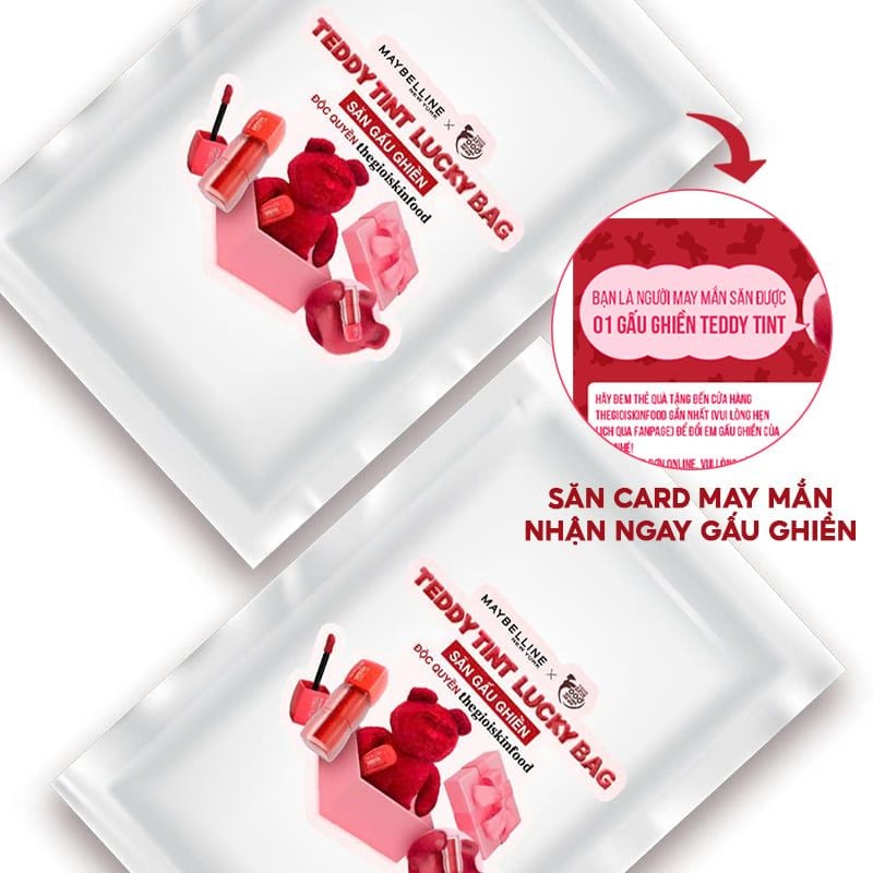 [Độc Quyền Thegioiskinfood] Maybelline Teddy Tint Lucky Bag - Săn Gấu Ghiền Trong Túi Mù