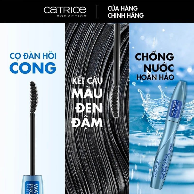 Mascara Giúp Làm Dày Mi, Chống Thấm Nước Catrice Glam&Doll False Lashes Mascara 10ml