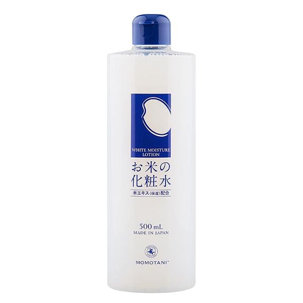 Nước Hoa Hồng Momotani Hỗ Trợ Dưỡng Trắng Da Chiết Xuất Cám Gạo White Moisture Lotion 500ml