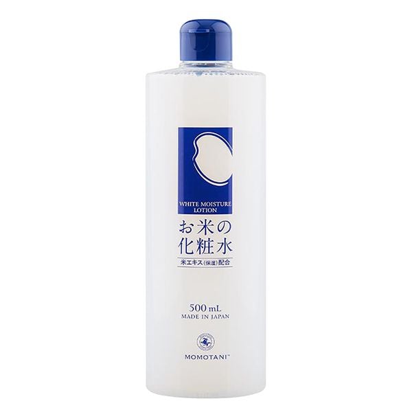 Nước Hoa Hồng Dưỡng Trắng Da Chiết Xuất Cám Gạo Momotani White Moisture Lotion 500ml