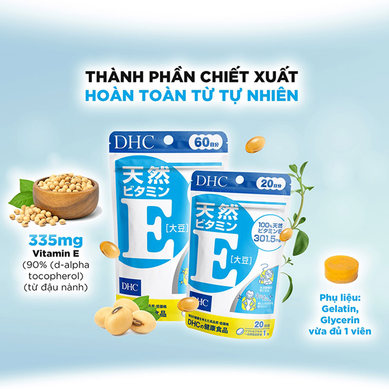 Viên Uống Bổ Sung Vitamin E DHC Natural Vitamin E – THẾ GIỚI SKINFOOD