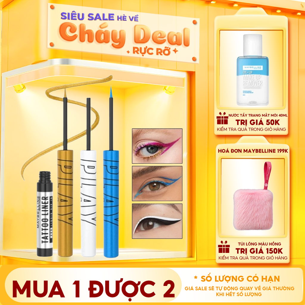 Kẻ Mắt Nước 6 Màu Bền Màu Lâu Trôi Maybelline Tattoo Liner Play 2.1ml