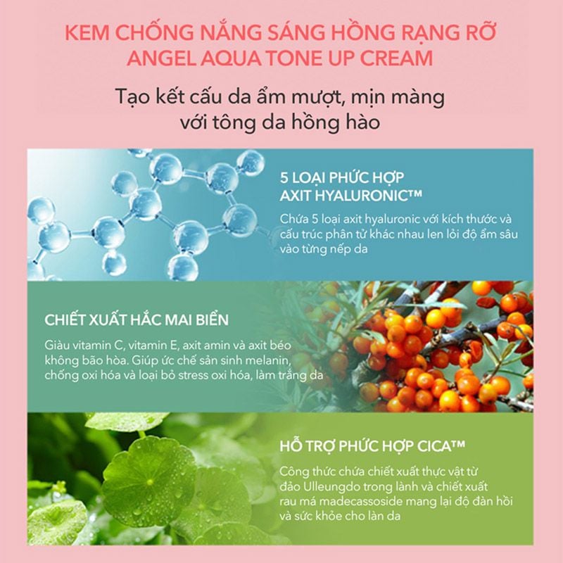 Kem Chống Nắng Beyond Cấp Ẩm, Nâng Tông Da, Thuần Chay Angel Aqua Tone-up Suncream SPF 50+ PA ++++ 50ml