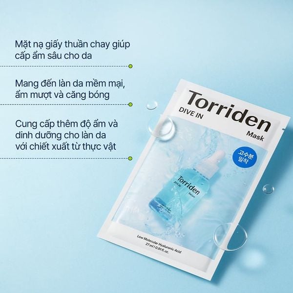 Mặt Nạ Dưỡng Ẩm, Làm Dịu Da Torriden Dive-In Low Molecular Hyaluronic Acid Mask Pack 27ml