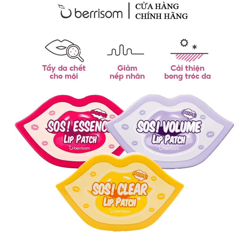 [Hộp 30 Miếng] Mặt Nạ Miếng Dưỡng Môi Mềm Mịn Berrisom SOS Lip Patch 80g